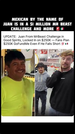 Juan from MrBeast challenge gaining major support and in good spirits. He is one of the final 3 left and one step close to $1M. #mrbeastchallenge #juanmrbeast #mexicantiktok #longervideos #fyp