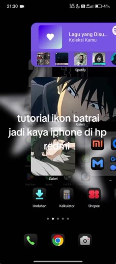 Tutorial Ubah Ikon Batrai Redmi Jadi Mirip iPhone