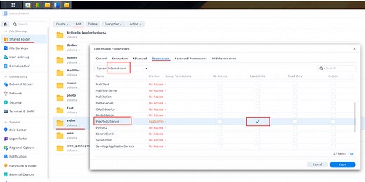 Plex Library Folders Empty - Synology DSM7
