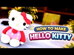 🌈 Cute Hello Kitty Clay Art Tutorial | Super Dry Clay DIY #hellokitty #easyart #clayart