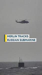 A Merlin helicopter shadows a Russian submarine👀🚁 Working with Portsmouth-based HMS Mersey, the crew observed the sub until it sailed away from UK waters. Take a closer look📺 #BFBSForcesNews #Submarine #RoyalNavy #Ships #Helicopter #Russia #News | Forces News