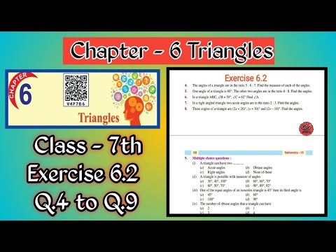 Q.4 to Q.9 | Class 7th | Exercise 6.2 | Math | Chapter 6 | Triangles | PSEB | Simple methods |