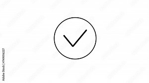 success checklist icon symbol footage animated video, looping tick icon simple animated video