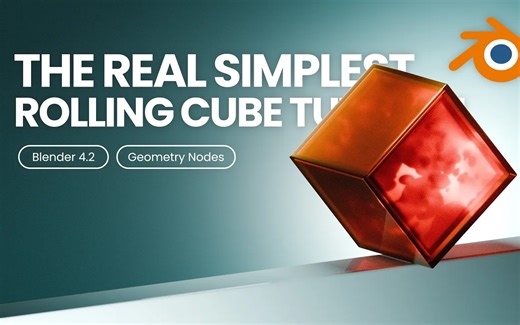 iBlender插件 最简单的滚动方块动画入门 Blender教程