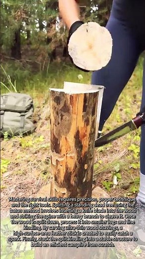 How to Split Wood and Build a Campfire with a Knife #worker #process #bushcraft #survival #camping