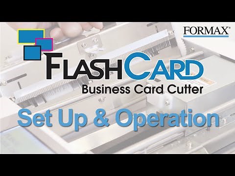 Formax Flashcard Business Card Cutter - Set Up and Operation
