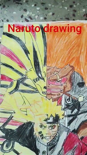 kcm mode naruto with kurama and sage mode naruto with gamabuddha drawing #narutoshippuden