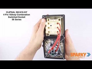 Clipsal 56C410-GY | 4 Pin 10Amp Combination Switched Socket | 56 Series