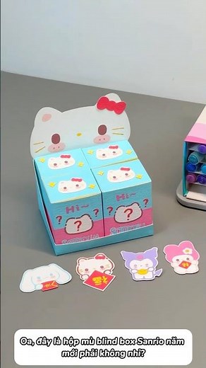Let's make a super easy "Sanrio New Year blind box" out of paper together! #diy #desksetup #handm...