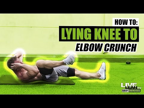 How To Do A LYING KNEE TO ELBOW OBLIQUE CRUNCH | Exercise Demonstration Video and Guide