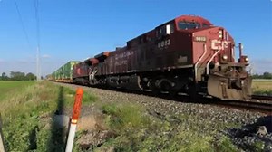 CSX Q165 Intermodal Double-Stack Train with Canadian Pacific Power from Bascom, Ohio June 11, 2021