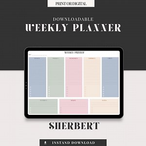 Weekly Planner Template | Printable Weekly Schedule | Instant Download | Digital Planner | Ready-to-use | Landscape Layout - Etsy UK