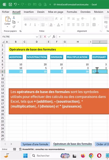 12K views · 106 reactions | Les opérateurs de base des formules dans Excel #formule #AstuceExcel #ExcelTips #TutoExcel #operateurdebase #Pro2Excel | Pro2Excel-AI | Facebook