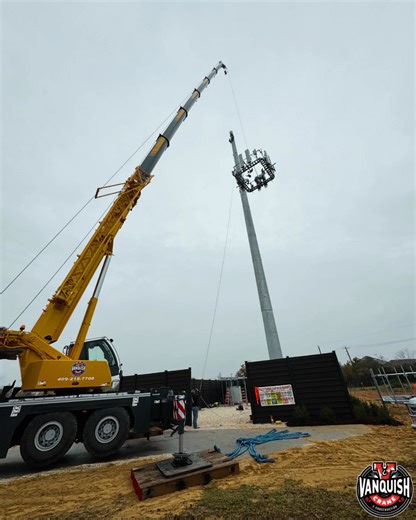🛠 Fun Fact Friday 🛠 Did you know? The average cell tower platform like the one pictured here weighs between 1,500 and 3,000 lbs, depending on design and accessories. And when you’re lifting that high with this much precision—there’s no room for error. That’s why at Vanquish Crane & Construction, we plan every lift like it’s a mission-critical operation. From the rigging layout to boom angles and wind load evaluations—we leave nothing to chance. 📸 Lift shown: Precision rigging and placement of