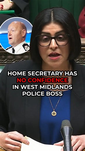 GB News on Instagram: "Shabana Mahmood says she has no confidence in the Chief Constable of the West Midlands Police. It comes after Craig Guildford apologised to MPs for giving them an error in evidence over the decision to ban Maccabi Tel Aviv fans from their Europe League match against Aston Villa. Speaking in the House of Commons, the Home Secretary said: "The ultimate responsibility for the force's failure to discharge its duties on a matter of such national importance rests with the Chief