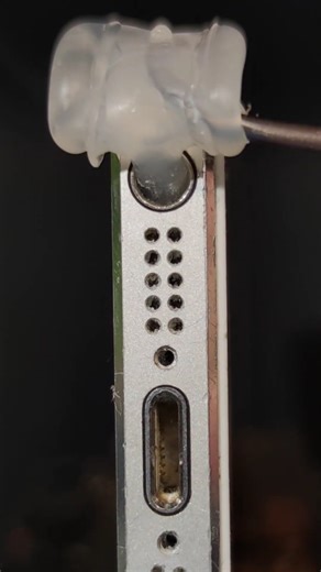 I Phone Cleaning Point | Test_ Cleaning iPhone audio jack with hot glue ❌ _asmr _satisfying _waitforit | Instagram