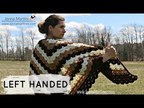LEFT HAND | HOW TO CROCHET BEAUTIFUL SHELLS SHAWL | Easy crochet shawl