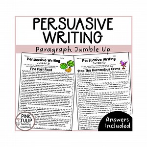 Persuasive Writing - Paragraph Jumble Up - Etsy Canada