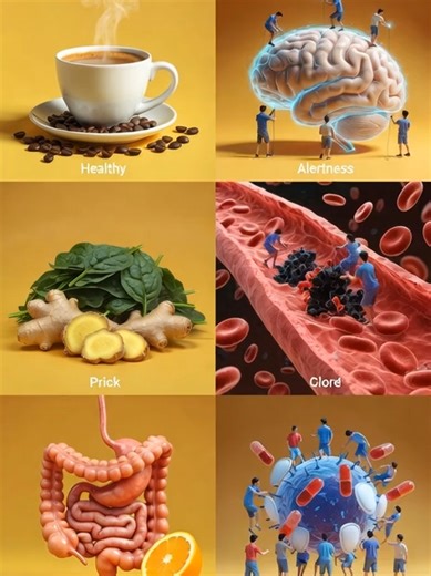 Food As Medicine 🍃 4 Foods That Heal Your Body Naturally! Did you know everyday foods can support different parts of your body? This high-quality medical infographic breaks down how simple foods may help: ☕ Coffee – Supports brain alertness 🥬 Spinach – Promotes healthy blood flow 🫚 Ginger – Aids digestion naturally 🍊 Oranges – Helps strengthen immunity Small food choices can support long-term wellness. Eat with intention. This infographic is designed in a clean 4K medical style to visually e