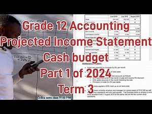 Grade 12 Accounting Term 3 | Projected Income Statement | Cash budget | Debtors collection Schedule