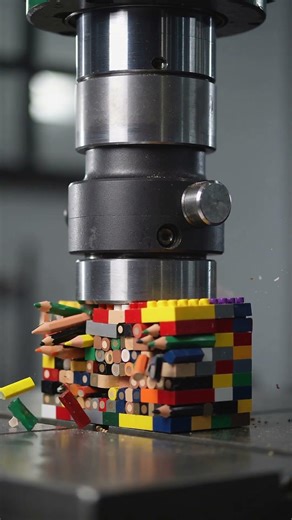 🌈 HYDRAULIC PRESS vs RAINBOW BLOCKS + PENCILS + BRICKS = COLOR CHAOS!! 💥🔥🫠