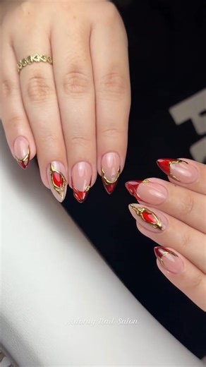 Elegant Valentine nails for a love-filled season✨ Details matter especially on your nails💖 Appointments available 💌 Pass by us 📍 20 El Horrya st Heliopolis Cairo Call: 01210903685 #nailsnailsnails #valentinesnails #nailsalon #nails💅 #naillove | Adoray Nailsalon
