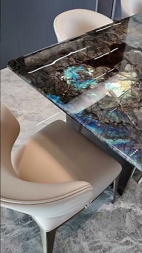 Blue Labradorite Granite Dining Table #granite #diningtable #furniture #marble #tabletop #luxury