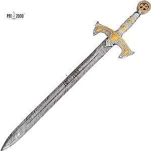 SW-7000 Custom Handmade Damascus Steel Viking Dagger Sword with Sheath