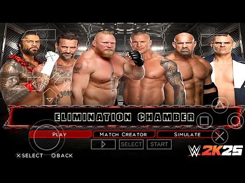 WWE 2K25 PSP | WWE 2K25 PPSSPP | 6 Man Elimination Chamber Match