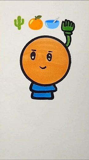 how to draw 🌵🍊🥣#tutu#easydrawing#colors#drawing #drawingtechnique#howtodraw