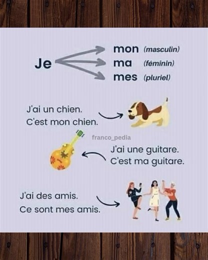 Francopedia | Apprendre Le Français | Confused about mon / ma / mes? 📚✨ Understanding when to use MON, MA, MES is essential for French learners. Remember: the possessive... | Instagram