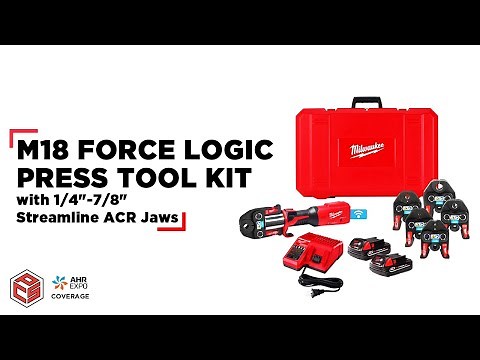 Milwaukee M18 FORCE LOGIC Press Tool Kit with 1/4"-7/8" Streamline ACR Jaws - AHR Expo 2022