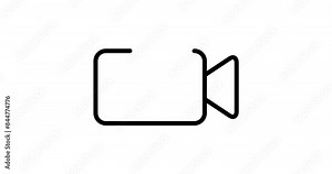 Video camera animated outline icon with alpha channel. Video camera 4k motion design animation for web, mobile and ui design