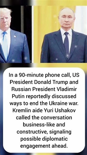 Trump, Putin Discuss Ukraine War Peace Plan