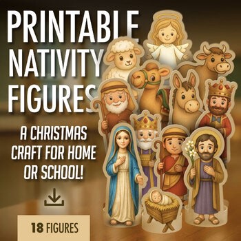 Christmas Nativity Set in Color – Printable Catholic Craft for Kids
