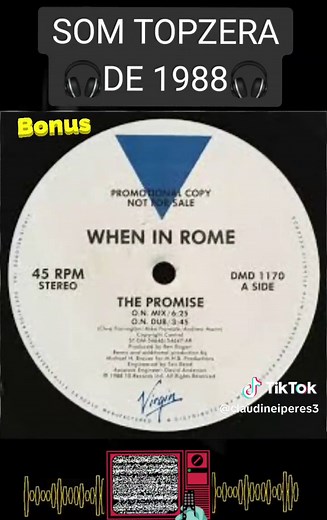 The Promise - When In Rome 1988 | Classic DJ Music Video