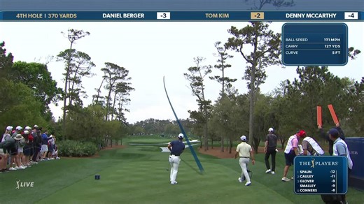 Tom Kim | Round 4 | 4th hole | Shot 1 | 2025 THE PLAYERS