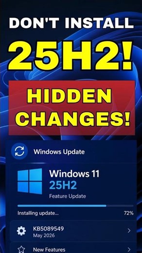 DON’T Install Windows 11 25H2 Yet! ⚠️ #shorts