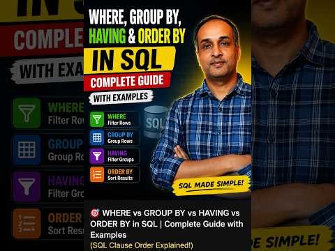 WHERE + GROUP BY + HAVING + ORDER BY Explianed | SQL Tutorial Hindi