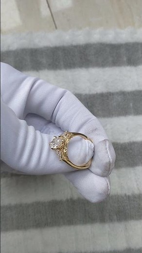 Marquise Cut Three Stone Engagement Ring 💍 | Lab Grown Diamond Ring | Handmade Gold Ring