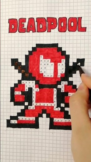 Drawing Deadpool in Pixel Art | Short Tutorial