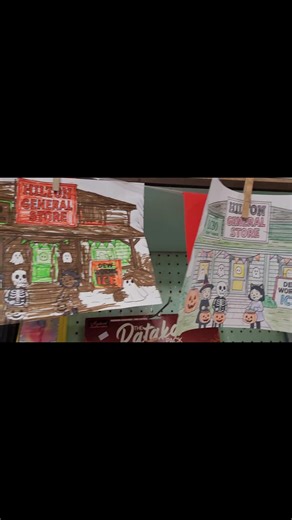 Here's some of the eerie awesome artwork brought into the store so far by our Island's budding young artists! 👻🎃🧙‍♀️ | Hilton Beach General Store