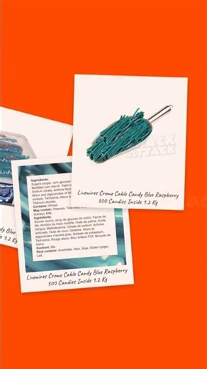 Livewires Creme Cable Candy Blue Raspberry 300 Candies Inside 1.2 Kg