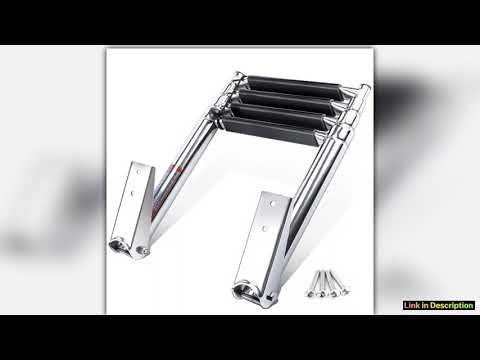 Stainless Steel Marine Ladder with Folding and Telescoping Features Boat Accessories 4 Step Essenti