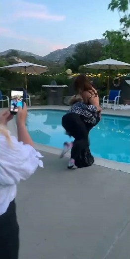 Girl Gets Pushed Into The Pool During Her Quarantine Prom