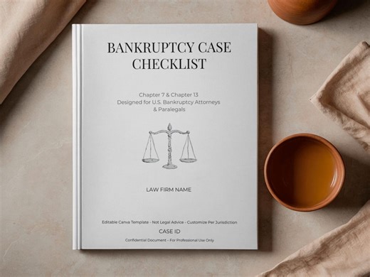 Bankruptcy Case Checklist | Chapter 7 & 13 Attorney Template | Editable PDF, Canva | Law Firm Tool - Etsy Canada