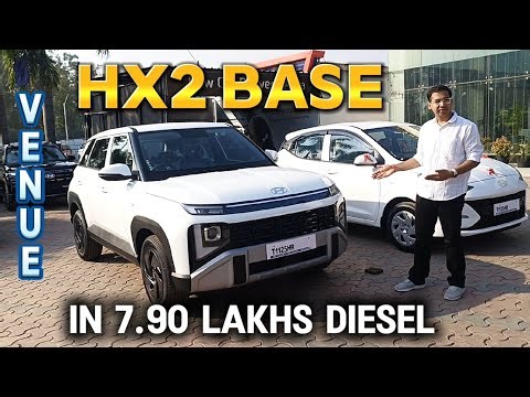 All new hundai venue HX2 base model review in diesel , in 7.90 lakhs VFM car with feature loaded .
