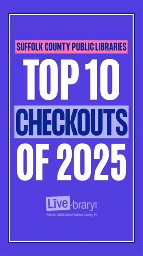 Suffolk County Libraries Top 10 Checkouts of 2025! 📚 Did your favorite book make the list? 📘Great Big Beautiful Life - Emily Henry 📗The Let Them Theory - Mel Robbins 📙The Wedding People: A Novel - Alison Espach 📕The God of the Woods: A Novel - Liz Moore 📘Broken Country - Clare Leslie Hall 📗Atmosphere - Taylor Jenkins Reid 📙My Friends: A Novel - Fredrik Backman 📕All the Colors of the Dark - Chris Whitaker 📘The Women: A Novel - Kristin Hannah 📗Onyx Storm - Rebecca Yarros | Livebrary