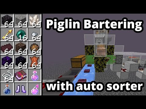 Best Piglin Bartering System Minecraft 1.21.10 - 45,000 Items per Hour - With Automatic Item Sorter