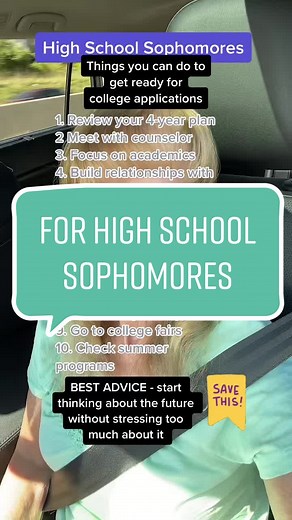 High school sophomores here are some things to do to get ready for college admissions. These are just ideas so do what works for you and don’t stress!